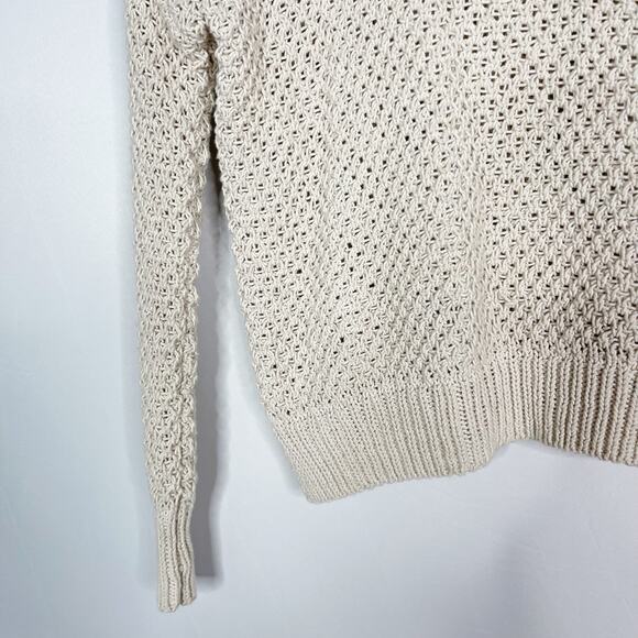 Madewell XSmall Cream French Quarter Pullover Sweater Open Knit Cotton Crew Neck - Picture 4 of 10